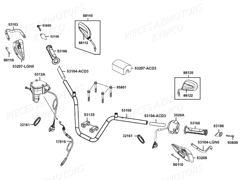 GUIDON-RETROVISEURS pour MAXXER 450I SE E4