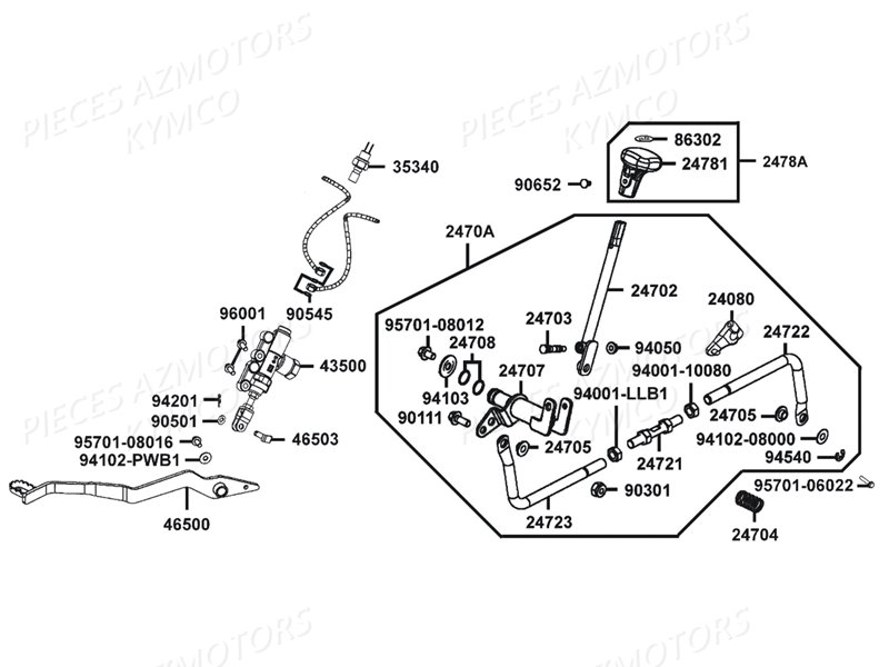 MAITRE CYLINDRE ARRIERE SELECTION KYMCO MAXXER 450I SE E4