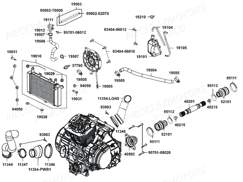 Refroidissement KYMCO Pièces MAXXER 450I SE IRS EURO4 (LC90HE)