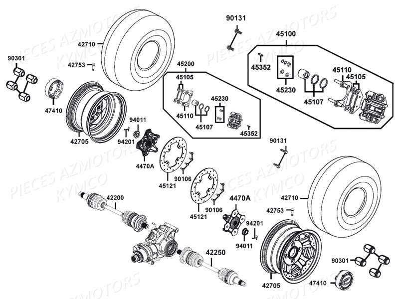 Roues Arriere KYMCO Pièces MAXXER 450I SE IRS EURO4 (LC90HE)