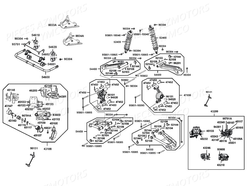 Suspension Arriere KYMCO Pièces MAXXER 450I SE IRS EURO4 (LC90HE)