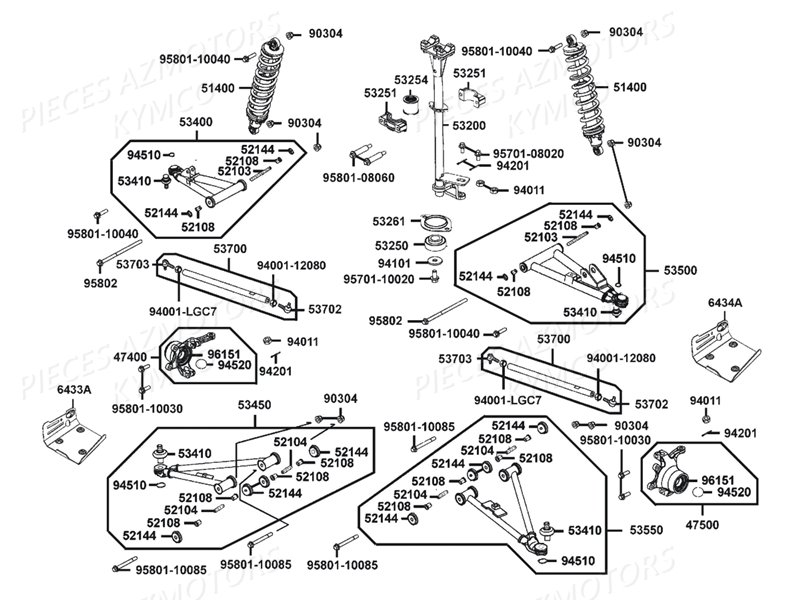 SUSPENSION AVANT-COLONNE DE DIRECTION pour MAXXER 450I SE E4