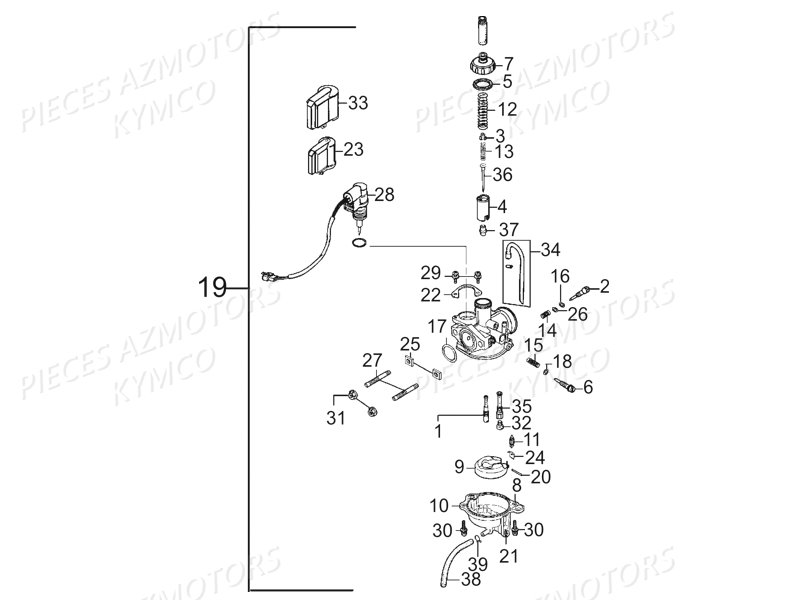 CARBURATEUR KYMCO Pieces Quad Kymco MAXXER 50S