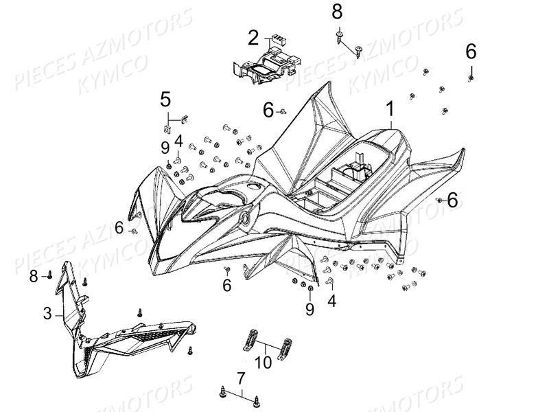 Carenages KYMCO Pieces MAXXER 50S 2T EURO II (LA10ED)