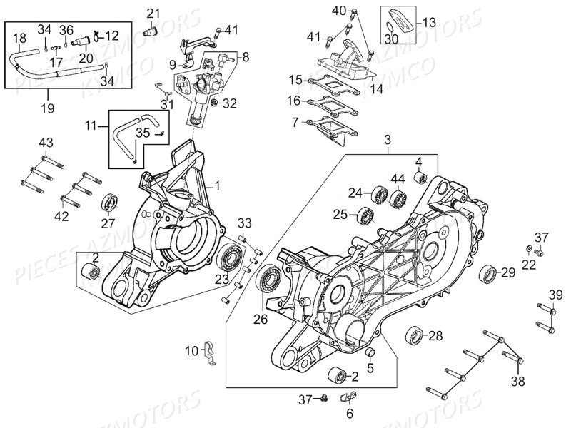 CARTER MOTEUR POMPE A HUILE pour MAXXER 50S