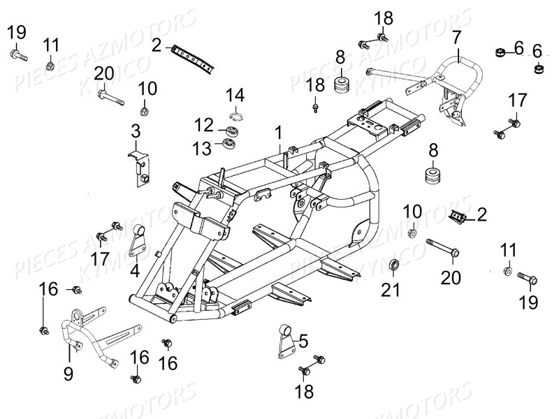 Chassis KYMCO Pieces MAXXER 50S 2T EURO II (LA10ED)