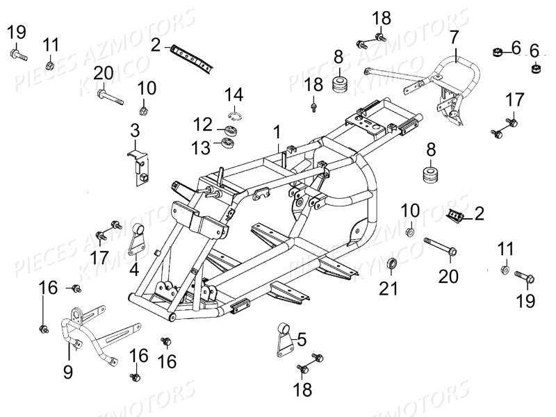 CHASSIS KYMCO Pieces Quad Kymco MAXXER 50S