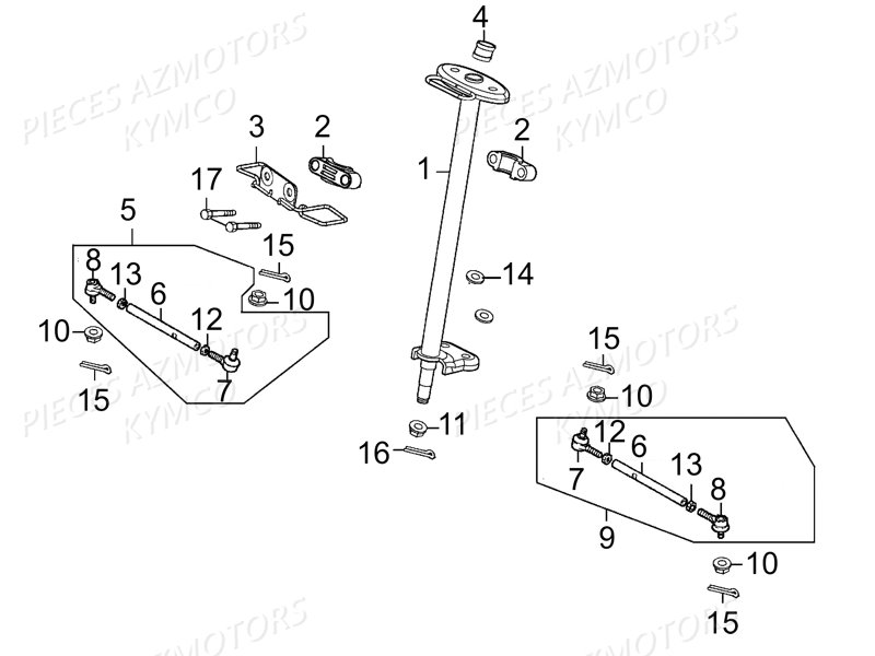Colonne De Direction KYMCO Pieces MAXXER 50S 2T EURO II (LA10ED)