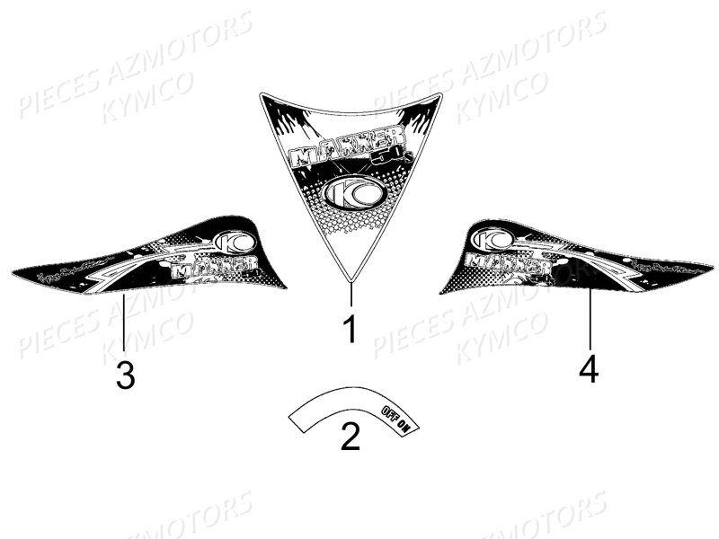 Decors KYMCO Pieces MAXXER 50S 2T EURO II (LA10ED)
