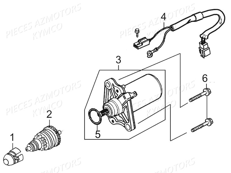 Demarreur KYMCO Pieces MAXXER 50S 2T EURO II (LA10ED)