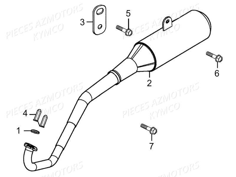 Echappement KYMCO Pieces MAXXER 50S 2T EURO II (LA10ED)