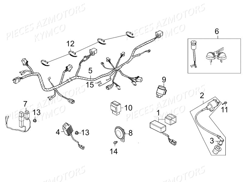 Equipement Electrique KYMCO Pieces MAXXER 50S 2T EURO II (LA10ED)