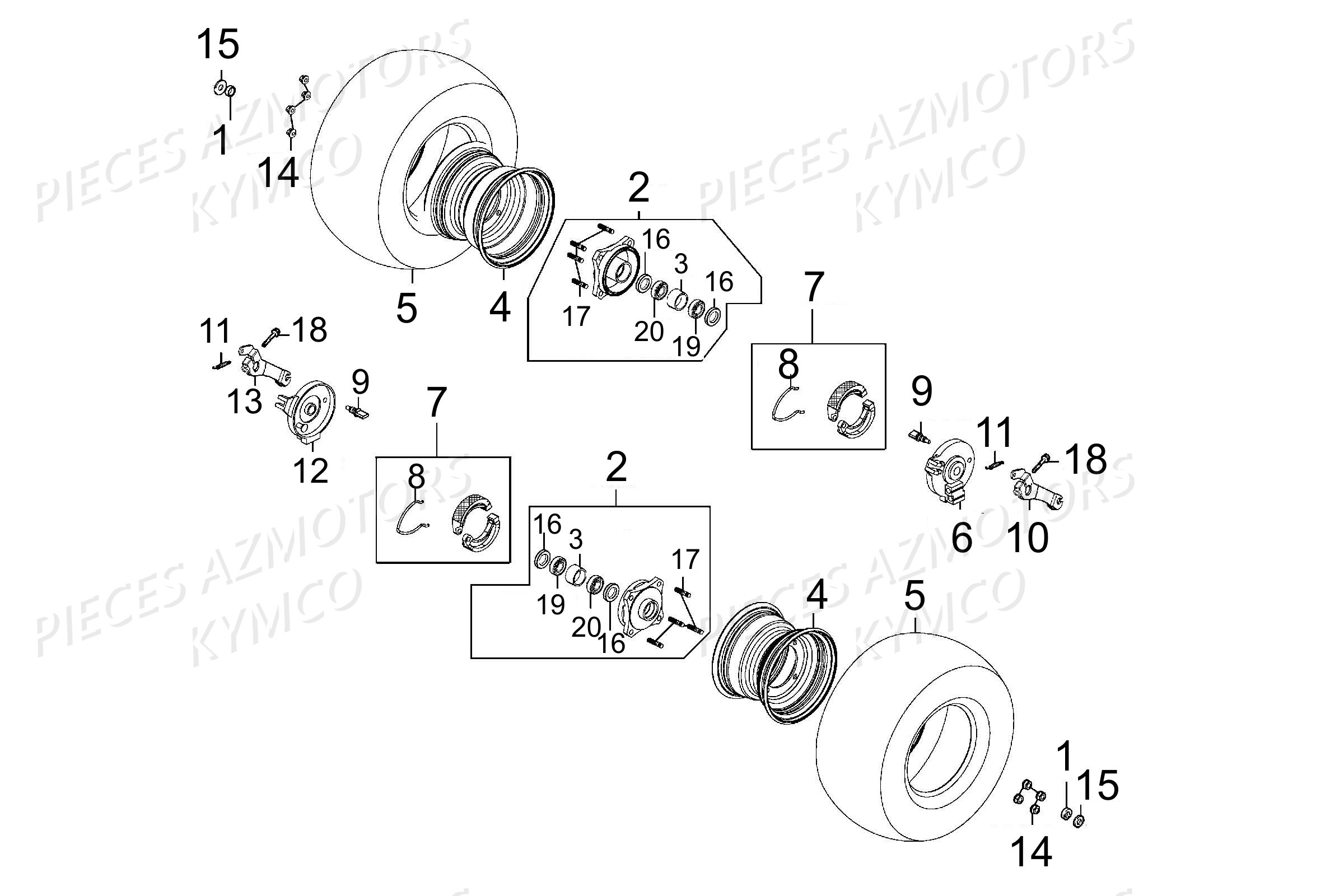 PNEU AVANT DURO 16/8-7 (19J) KYMCO pour ROUE AVANT de MAXXER 50S