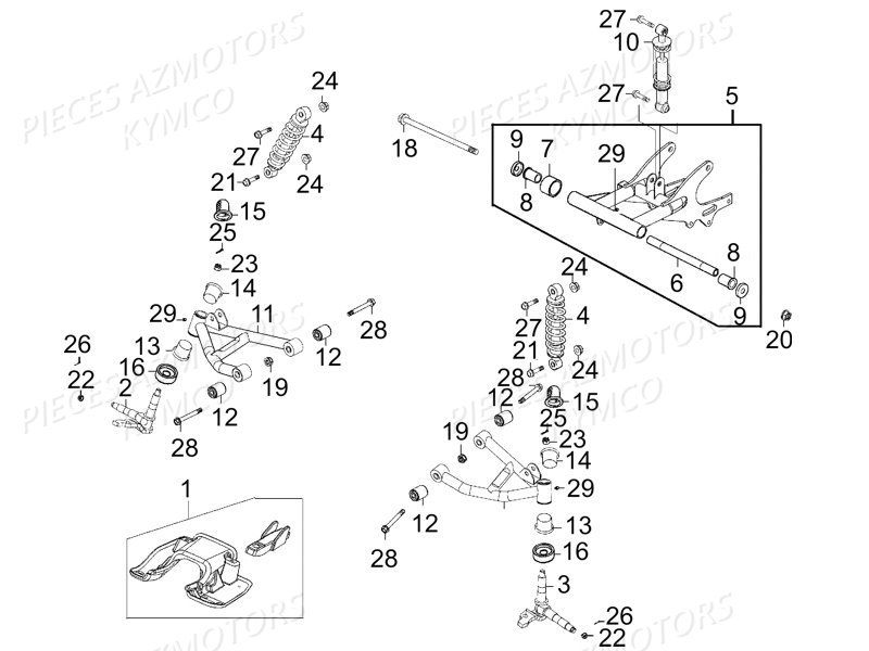 Suspension KYMCO Pieces MAXXER 50S 2T EURO II (LA10ED)
