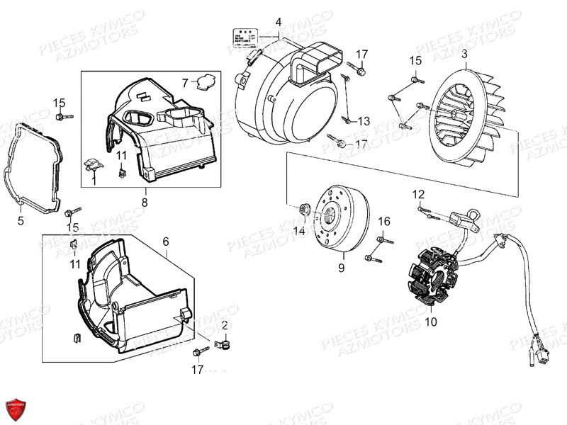 Allumage Turbine De Refroidissement KYMCO Pièces MAXXER 90S 4T EURO II (LB20BD)