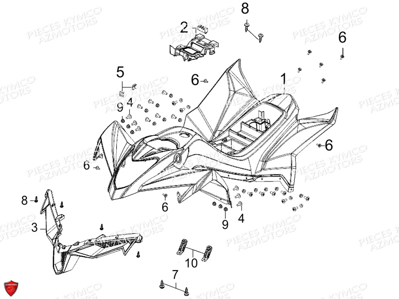 Carenages KYMCO Pièces MAXXER 90S 4T EURO II (LB20BD)