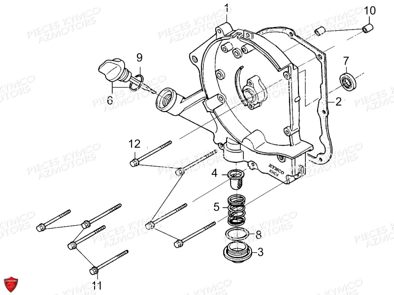 CARTER_DROIT KYMCO Pièces Quad Kymco MAXXER 90S 4T EURO II - 2014