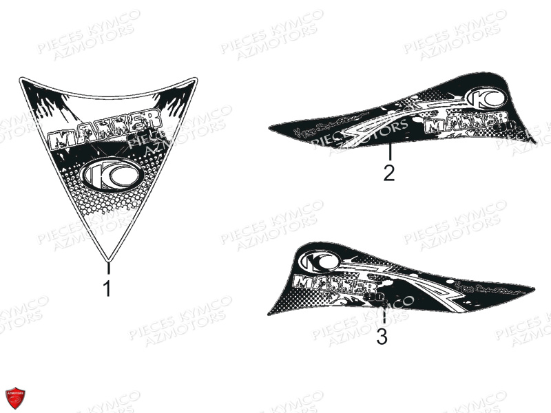 Decors KYMCO Pièces MAXXER 90S 4T EURO II (LB20BD)