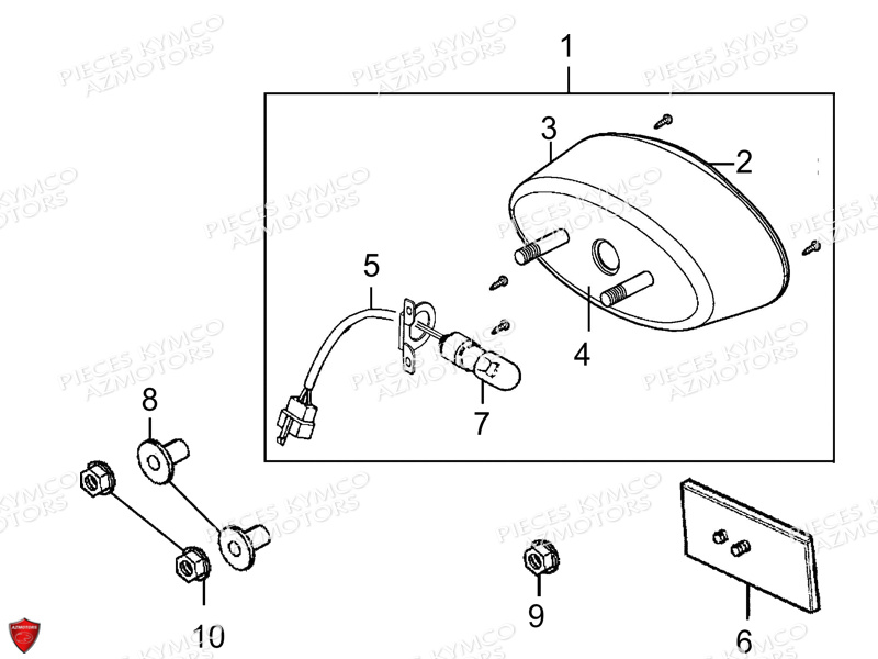 Feu Arriere KYMCO Pièces MAXXER 90S 4T EURO II (LB20BD)