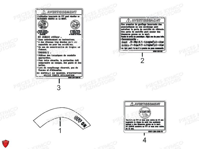 Labels De Securite KYMCO Pièces MAXXER 90S 4T EURO II (LB20BD)