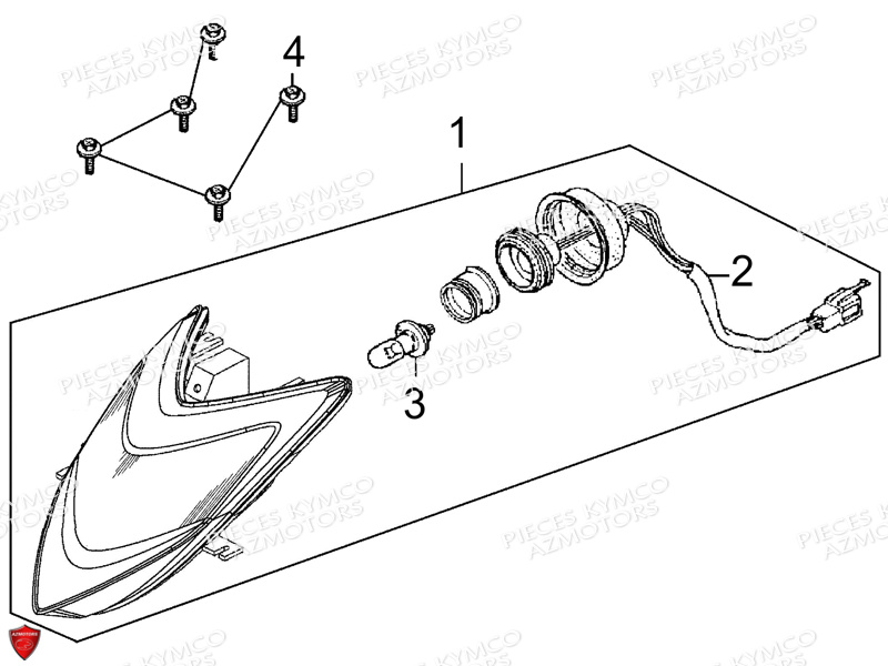 Phare KYMCO Pièces MAXXER 90S 4T EURO II (LB20BD)