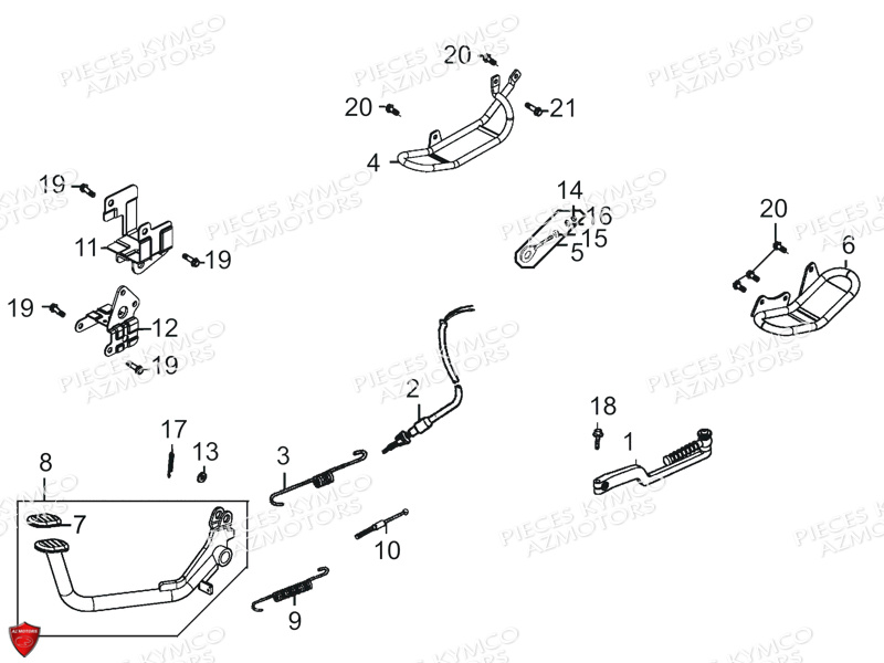 PROTECTIONS_ARRIERES_KICK KYMCO Pièces Quad Kymco MAXXER 90S 4T EURO II - 2014