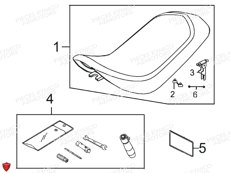 Selle KYMCO Pièces MAXXER 90S 4T EURO II (LB20BD)