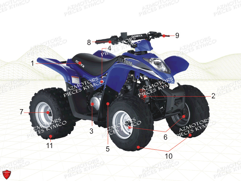 PNEU AVANT MAXXIS M939 18/7-8 (10J)  KYMCO pour 1.CONSOMMABLE ENTRETIEN de MAXXER 90 4T LB20AB