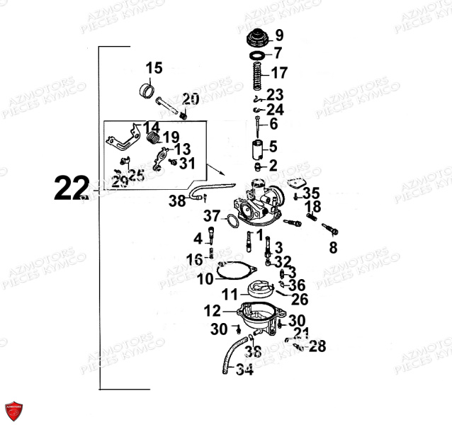 CARBURATEUR pour MAXXER 90 4T LB20AB