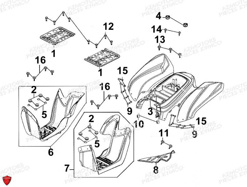 CARENAGES ARRIERE pour MAXXER 90 4T LB20AB