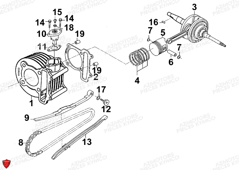 CYLINDRE pour MAXXER 90 4T LB20AB