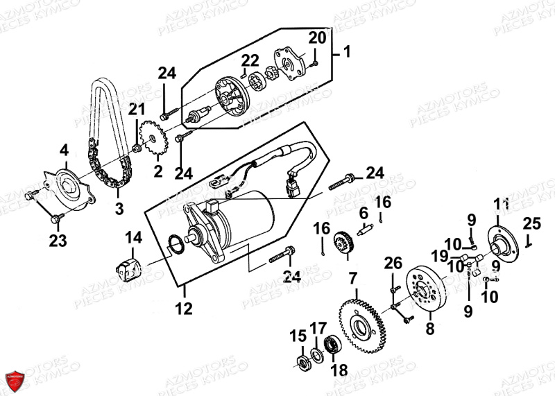 DEMARREUR POMPE A HUILE pour MAXXER 90 4T LB20AB