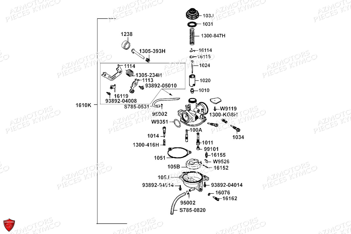 CARBUARTION pour MAXXER 90 S 4T N.H LB20CD