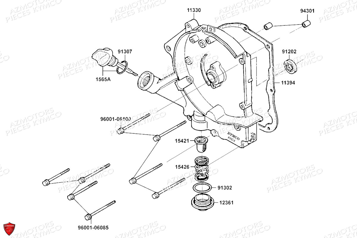 CARTER_DROIT-POMPE_A_EAU KYMCO Pièces MAXXER 90 S 4T N.H (LB20CD)