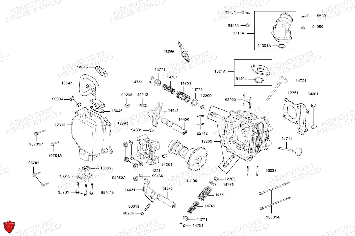 CULASSE pour MAXXER 90 S 4T N.H LB20CD