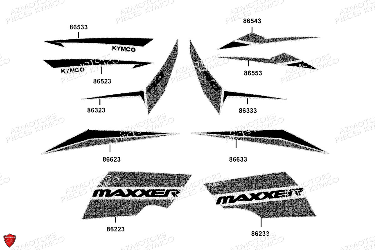 Decors KYMCO Pièces MAXXER 90 S 4T N.H (LB20CD)