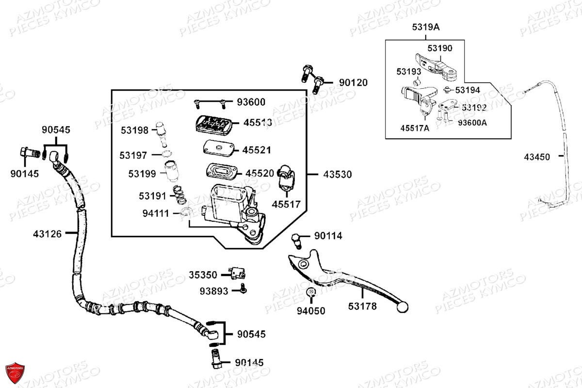 Systeme De Freins KYMCO Pièces MAXXER 90 S 4T N.H (LB20CD)