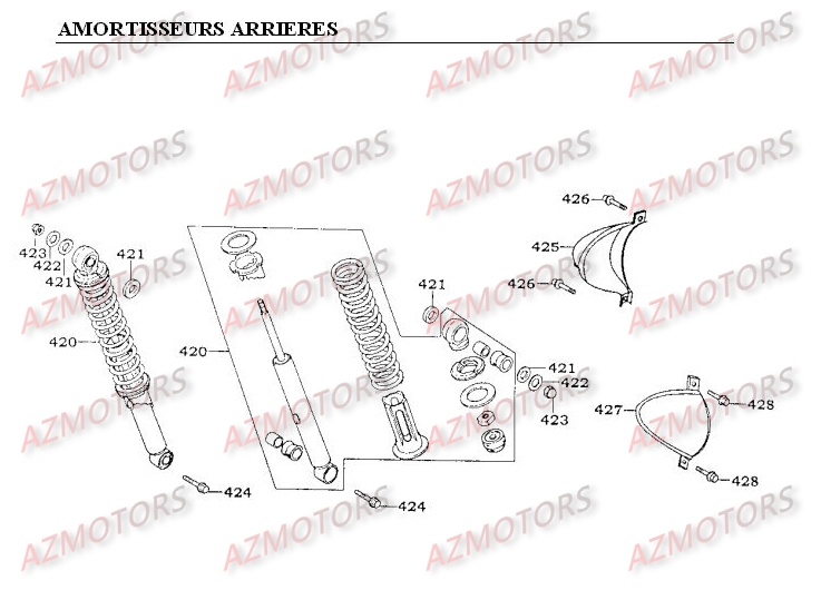 Amortisseurs Arrieres KYMCO Pièces Moto Kymco METEORIT 125
