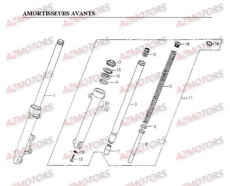 Amortisseurs Avants KYMCO Pièces Moto Kymco METEORIT 125