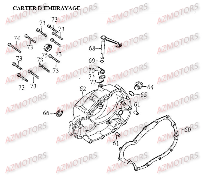 Carter D Embrayage KYMCO Pièces Moto Kymco METEORIT 125