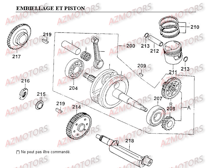 Embiellage Piston KYMCO Pièces Moto Kymco METEORIT 125