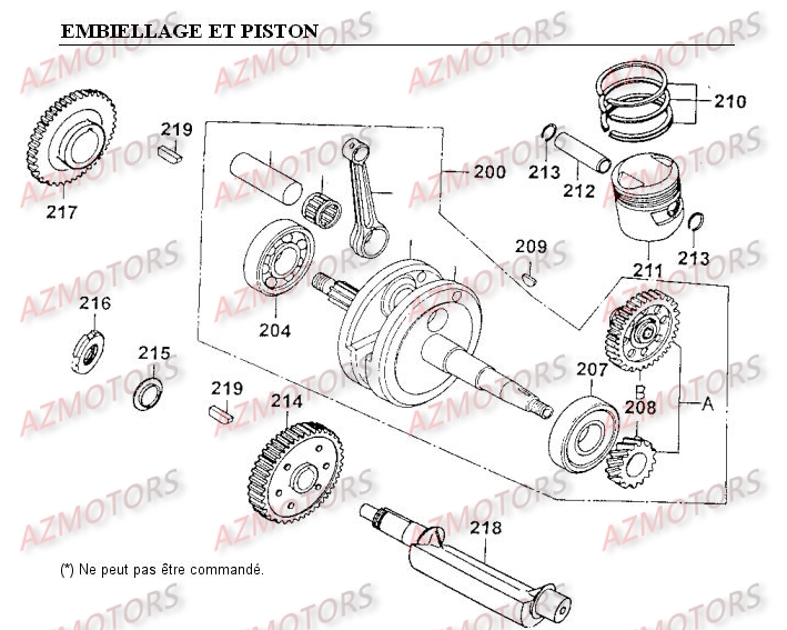 EMBIELLAGE-PISTON KYMCO Pièces Moto Kymco METEORIT 125 