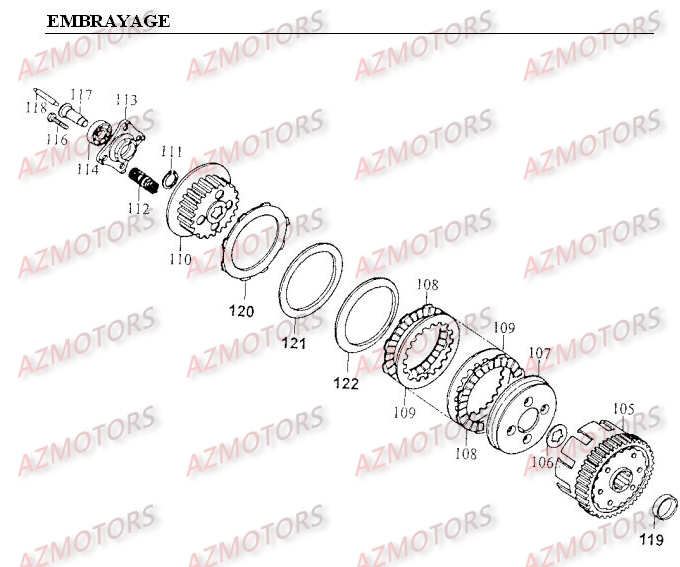Embrayage KYMCO Pièces Moto Kymco METEORIT 125