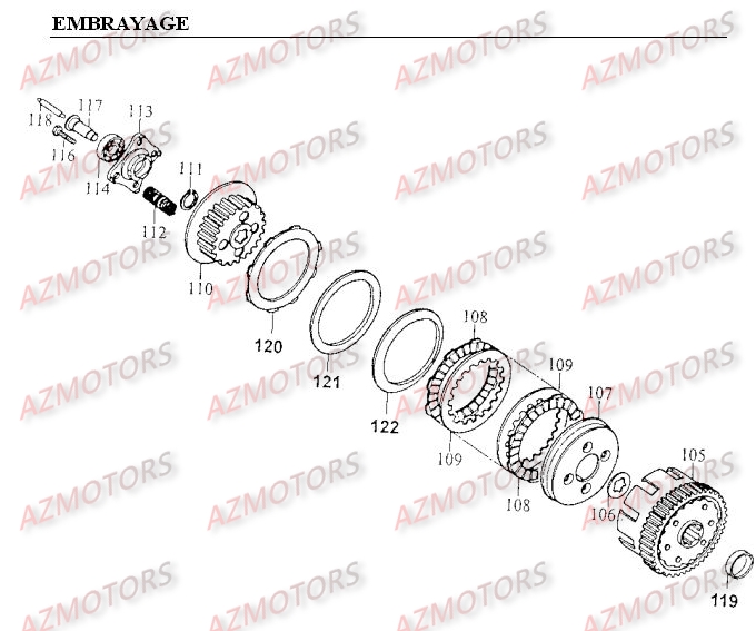 EMBRAYAGE KYMCO METEORIT125