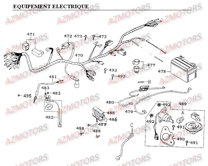 EQUIPEMENT ELECTRIQUE KYMCO METEORIT125