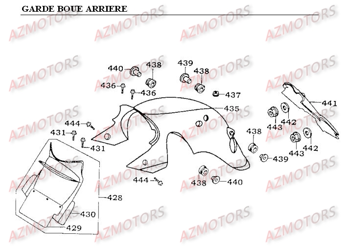 Garde Boue Arriere KYMCO Pièces Moto Kymco METEORIT 125