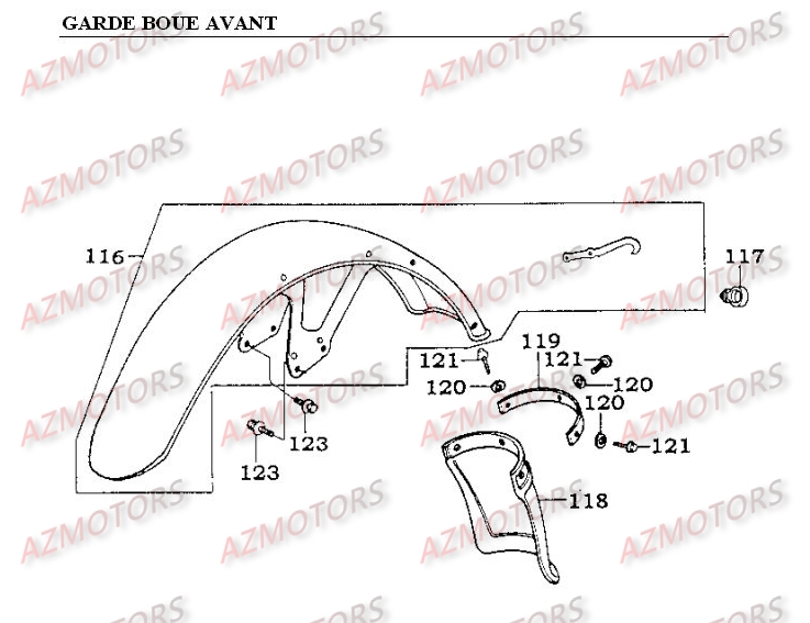 Garde Boue Avant KYMCO Pièces Moto Kymco METEORIT 125
