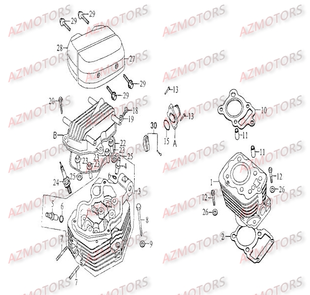 Haut Moteur KYMCO Pièces Moto Kymco METEORIT 125