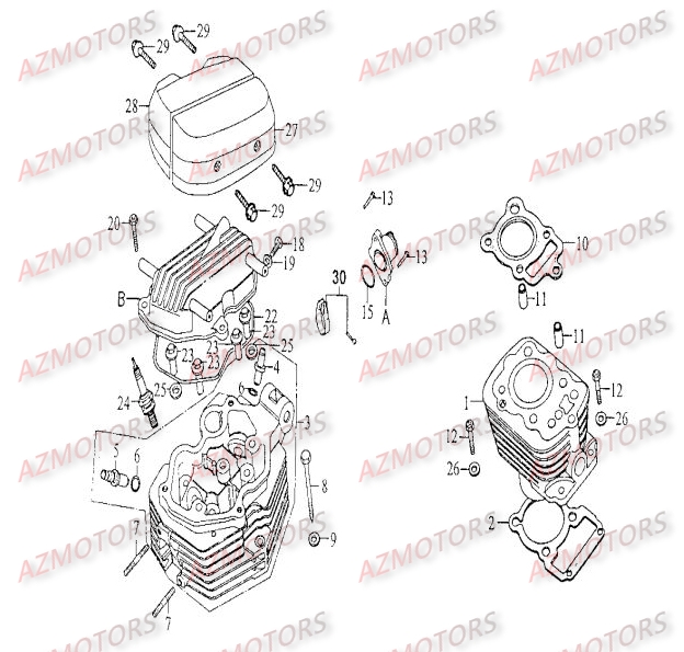 HAUT MOTEUR pour METEORIT125