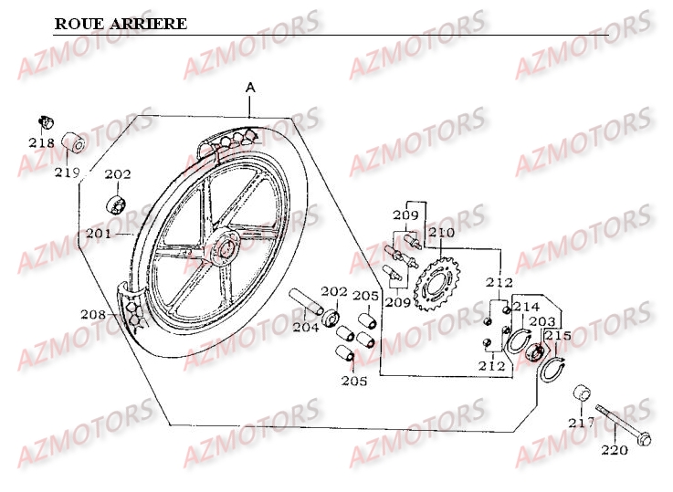 Roue Arriere KYMCO Pièces Moto Kymco METEORIT 125